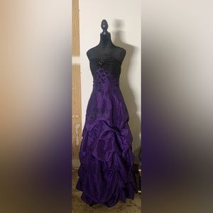 Long  medium sized purple dress